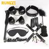 11 stk/ Sett Bondage Toys Plysjmansjetter Stropp Pisk Tau Voksen Sex Game Toy 18+