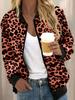 Autumn new European and American leopard print stand-up neck zipper cardigan jacket