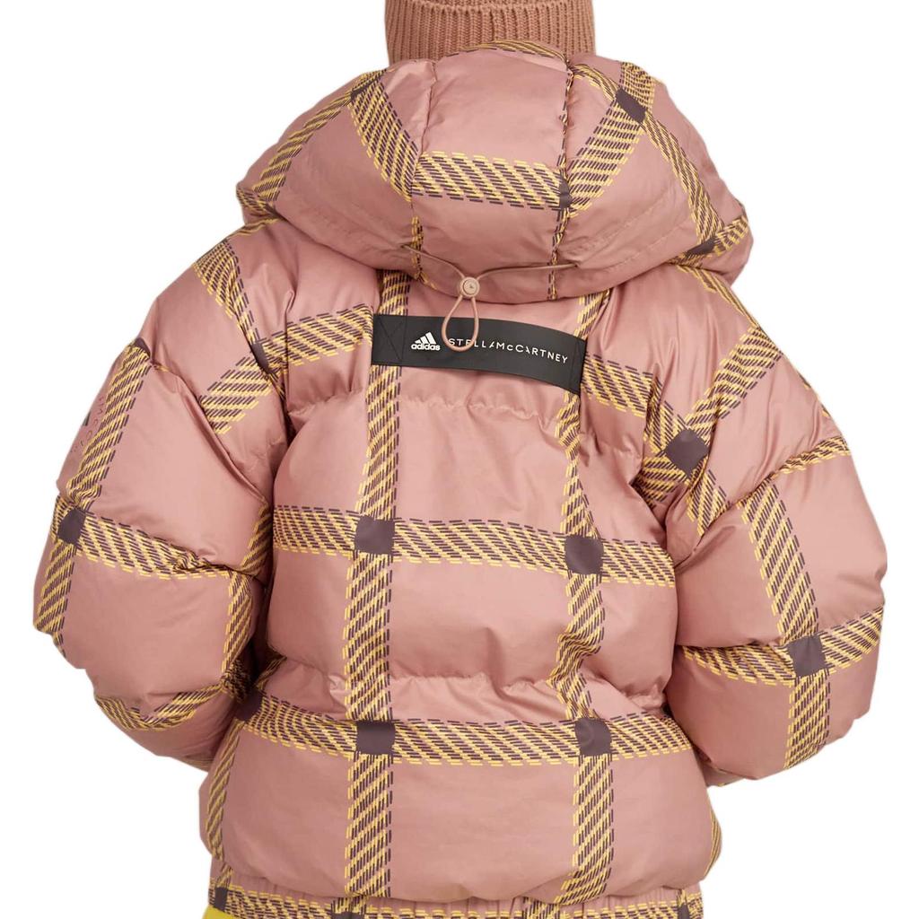 Adidas Logo Print Patchwork Pattern Stand Collar Zip Long Sleeve Cotton Jacket Women Jackets Pink HI6091