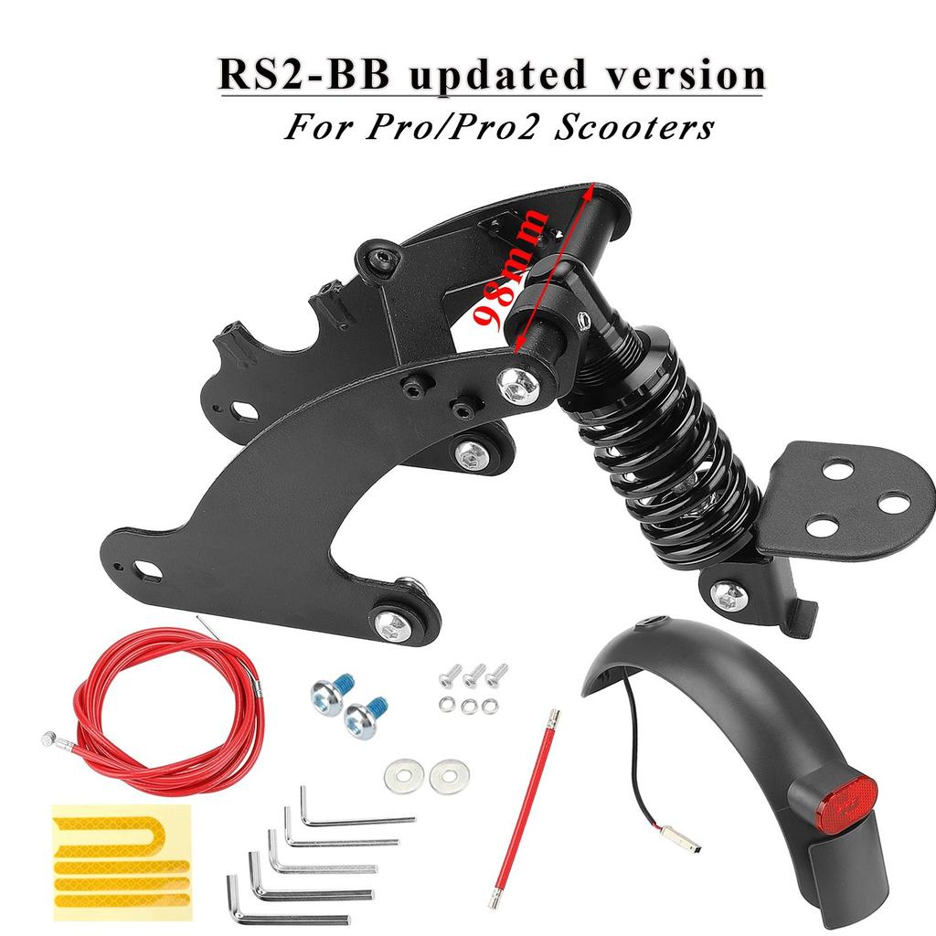 Red V2 Rear Suspension with Mudguard for Xiaomi Pro and Pro2 Scooter Rear Shock Absorber for Scooter Rear Spring Shock Absorber
