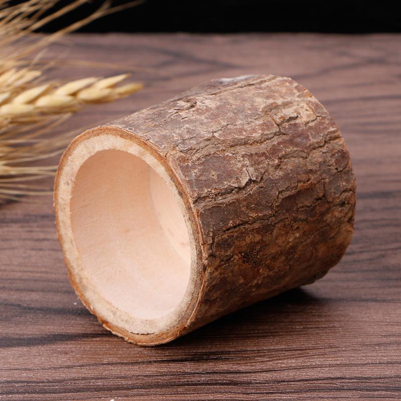 1PC Artizanat grămadă plantă flori parcelă Artizanat grămadă din lemn sfeșnic ornament pentru lumânări