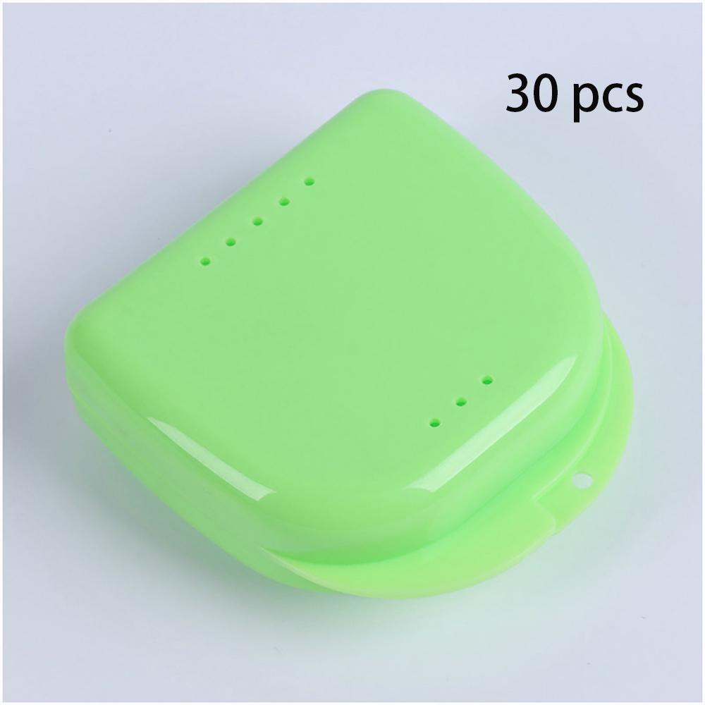 30/50Pcs Denture Box Tray Case Dental Orthodontic Retainer Color Tray Storage Box Plastic Teeth Container False Teeth Protective