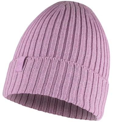 Gestrickte Norval-Mütze Stiefmütterchen, rosa Damenmütze