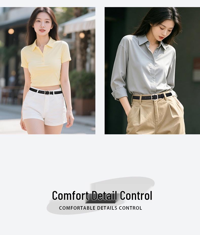 Women's Versatile Genuine Leather Belt - Decorative High-End Fashion Waistband for Casual or Professional Wear