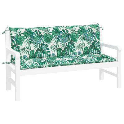 Garden Bench Cushions 2 Pcs Leaf Pattern 150 X 50 X 7 Cm Oxford Fabric