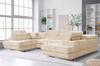 U-shaped Corner Sofa Bed, Extendable F. Savio Family Sleeping Furniture Navy Corduroy