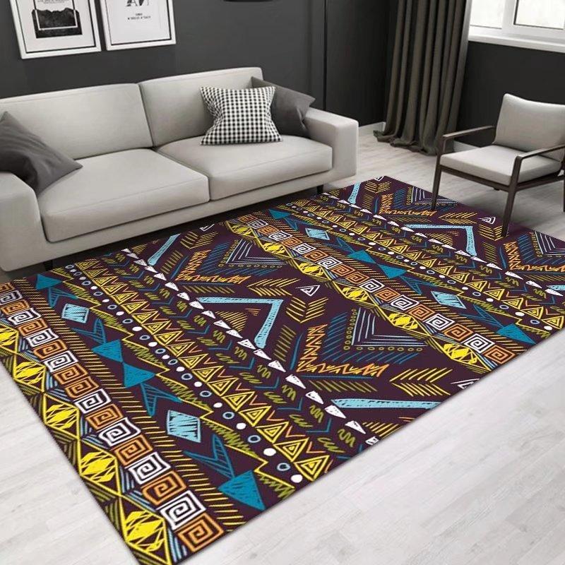 Moroccan Ethnic Style Crystal Velvet Floor Mats For Living Room, Bedroom, Coffee Table, Sofa, Large Carpet And Home Decor