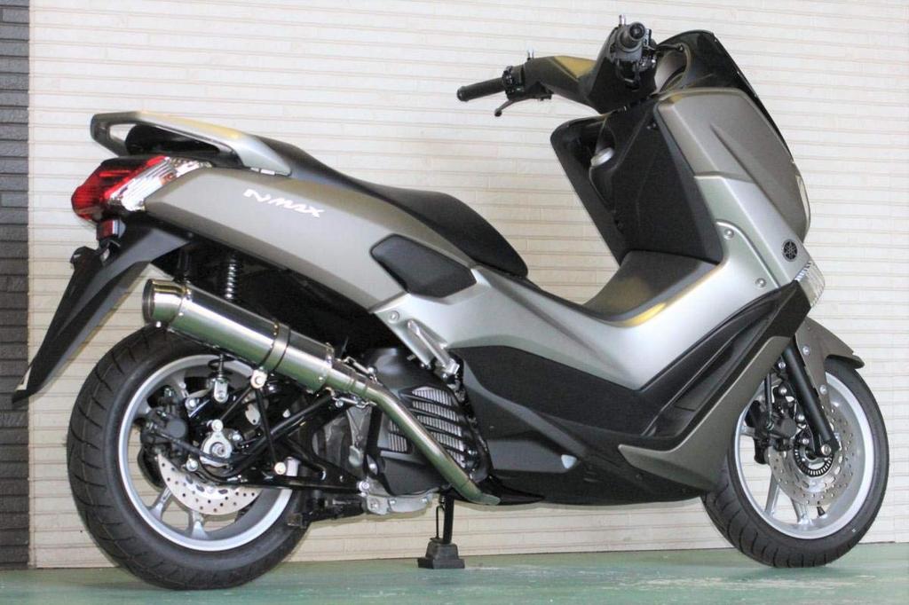 NMAX125 NMAX155 Muffler Compatible with Models R300 SUS Stainless Steel Muffler Silver Color Motorcycle Parts Full Exhaust Custom Parts Replacement