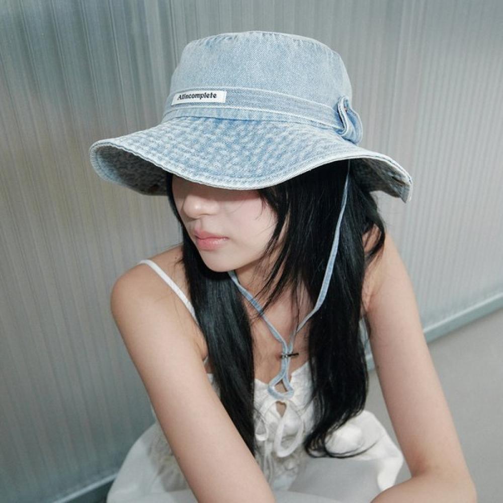Allincomplete Denim Washed Safari Hat 3 Colors Light Blue Denim (Belt Denim Safari)