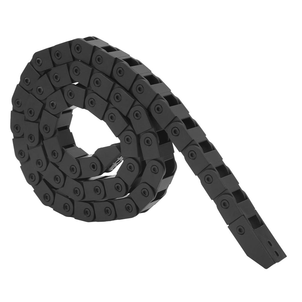 Kabel-Draht-Träger-Schleppkette, schwarze, verschleißfeste Kunststoff-Schleppkette mit Endverbindern für