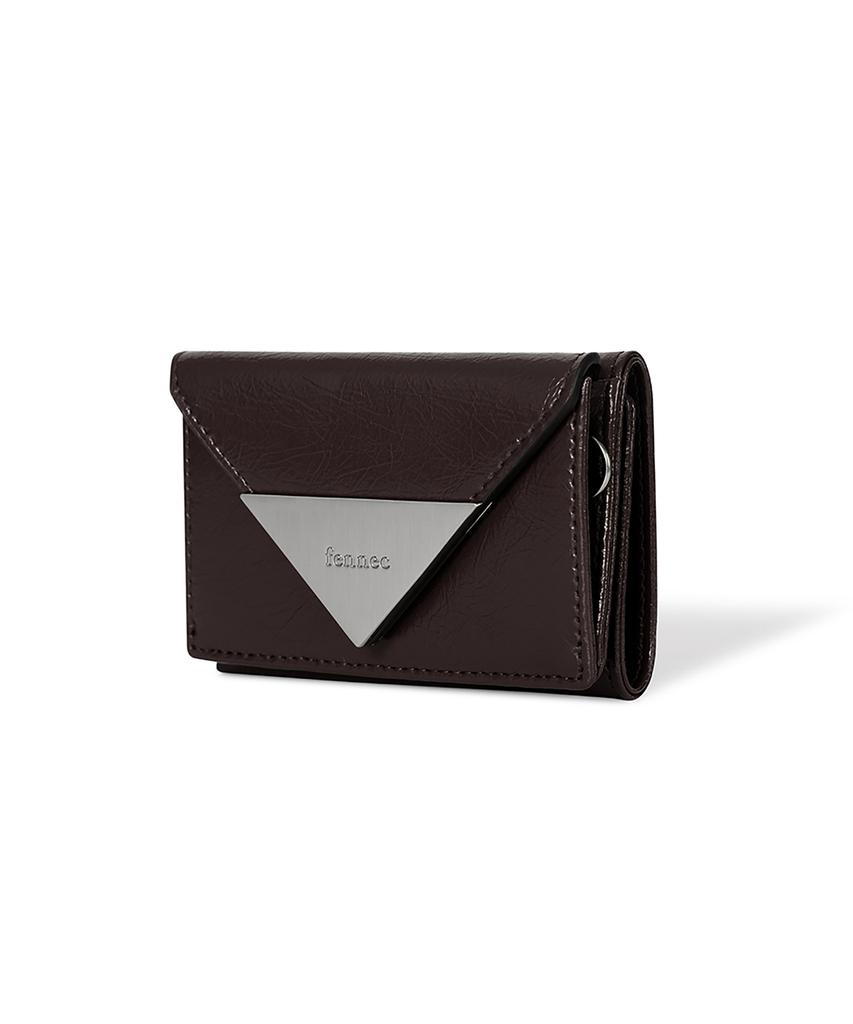 Fennec Crinkle Triangle Triple Wallet - Espresso