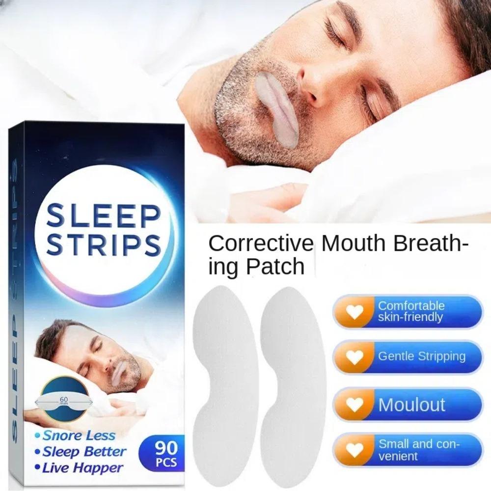 90pcs Transparent Sleep Strip Anti-snoring Mouth Stickers New Mouth Tape  for Adults Kids