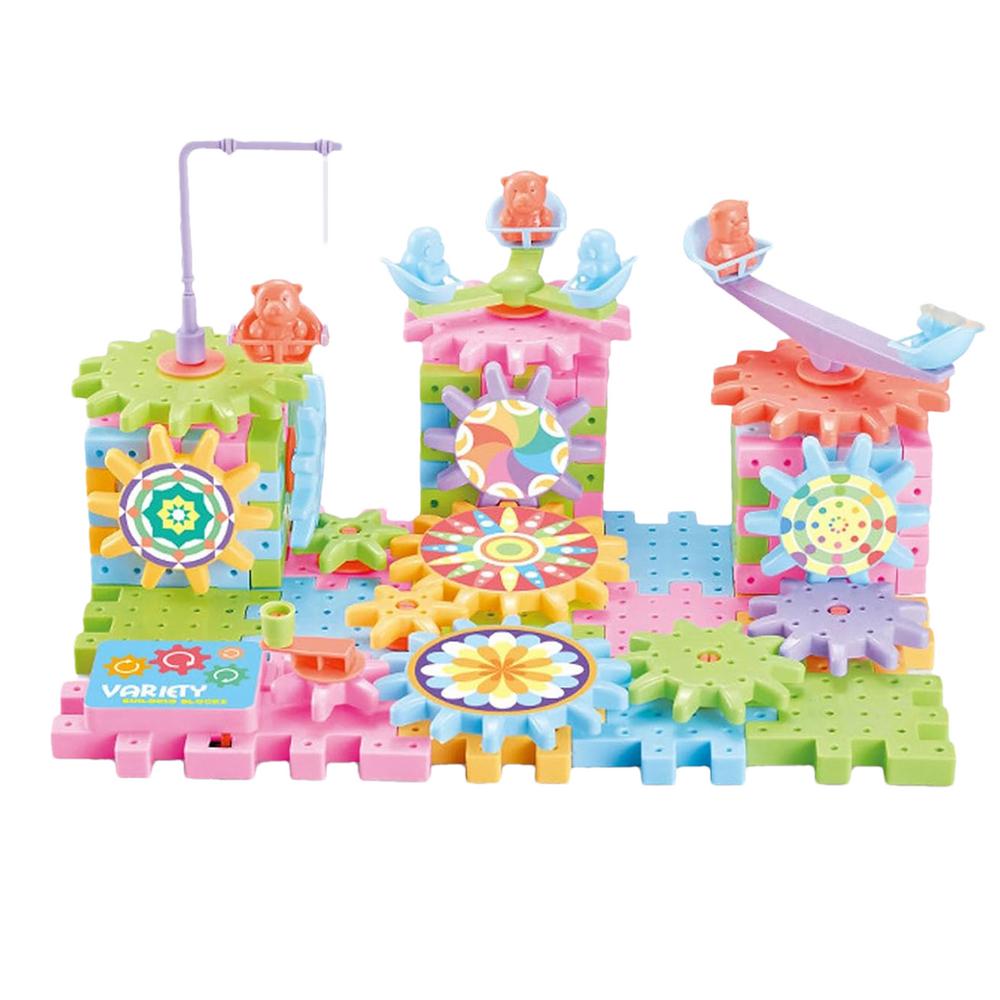 Building Blocks Gear Cogs Toy Electric Brick Building Gears Toy Set Reusable Interlocking Spinninggears Building Educational toy