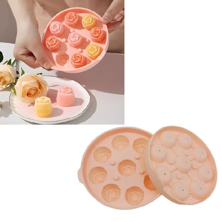 3D Rose Ice Molds Peach Shape Ice Cubes Tray Easy To Release Suitable for Whiskeys Cocktails
