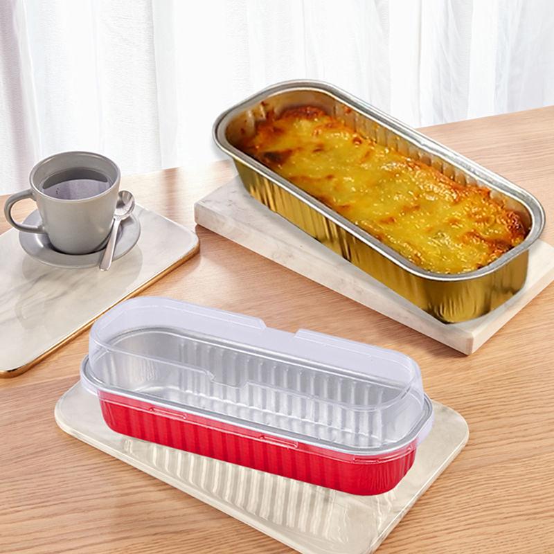 10Pcs Mini Loaf Pans With/Without Lids Rectangle Aluminum Foil Baking Pans Reusable Mini Bread Containers Muffin Tins