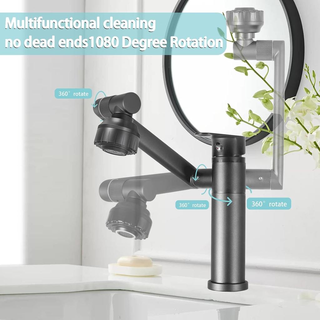 Bateria łazienkowa, obrotowa bateria do ciepłej i zimnej wody, podwójna bateria do ciepłej i zimnej wody do kuchni