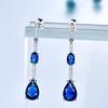 Kék Zafír Drágakő Antik Fülbevaló 925 Sterling Ezüst Fülbevaló, Boho Ezüst Ékszer Lógó Fülbevaló, Ajándékok Születésnapi Ajándékok Nőknek