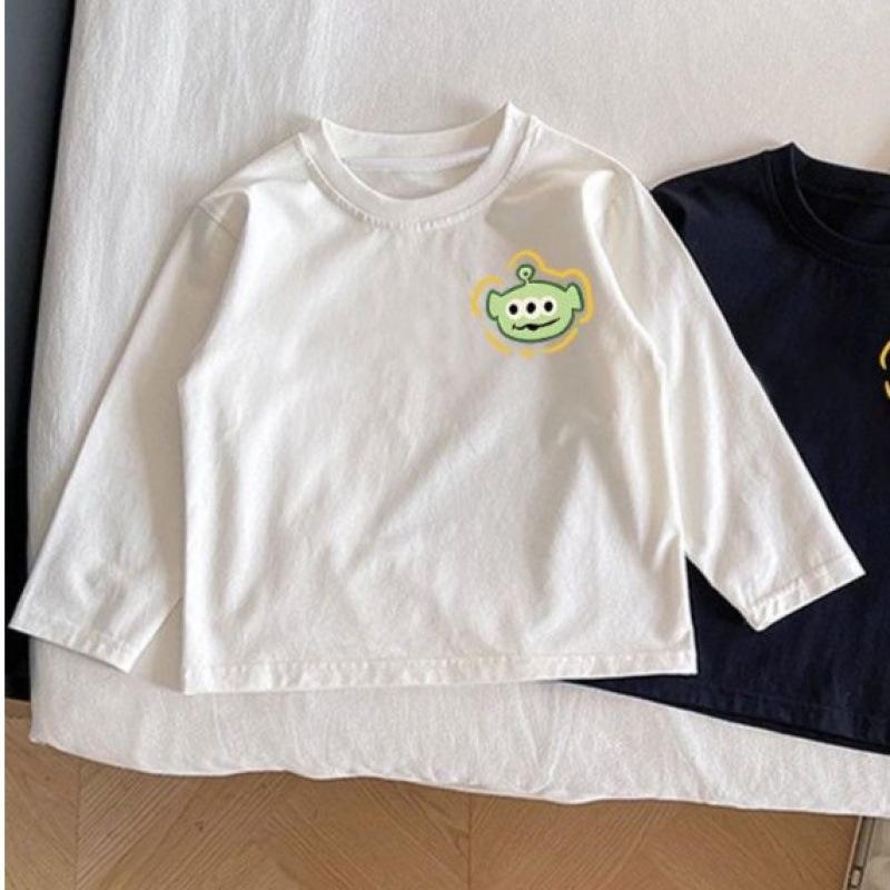 Spring Autumn New Cotton Cartoon Print Kids Long Sleeve T Shirt Boys Girls Casual Versatile Trendy Top