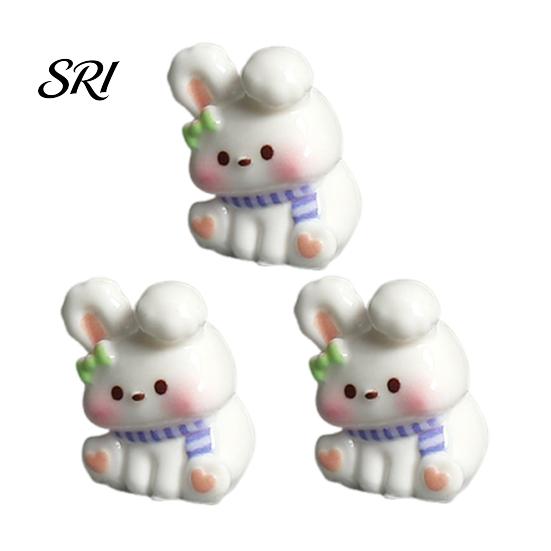 Blush Heart Bunny Figure 3 Pcs Mini Resin Cute Rabbit Figurine, Cartoon Tiny Bunnies Cake Wear-resistant Figurine Topper, Miniature Animal Fairy фиолетовый