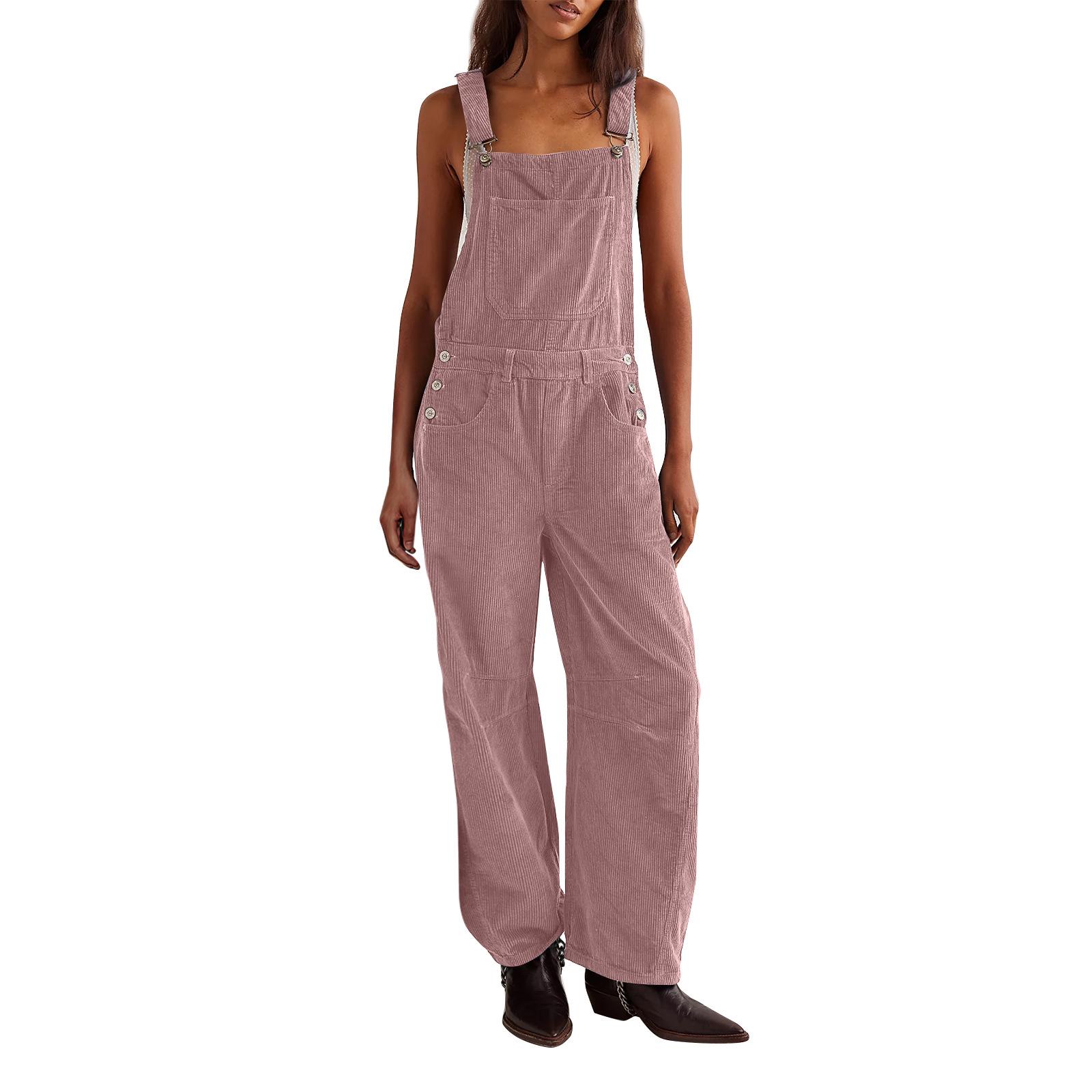 Rudens/Ziemas 2025 Sieviešu Brīvs Velūra Jumpsuits