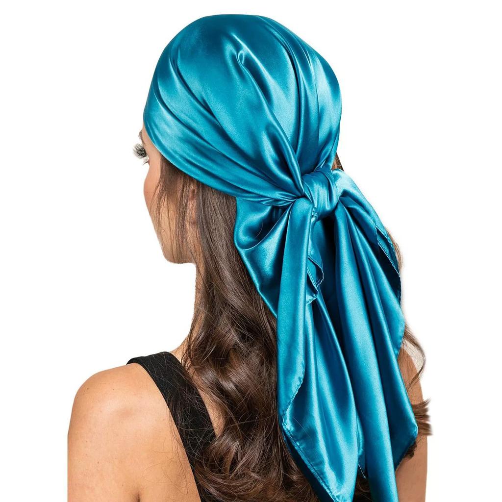 90*90cm Silk Scarf Scarftop Headwraps For Woman Fashion Four Seasons Hair Accessories Hijab Foulard Bandana Femme Headscarf