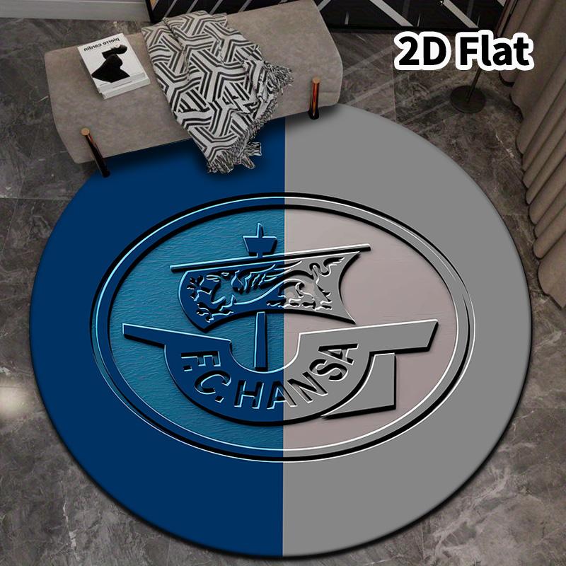 Fc Hansa Rostock Round Area Rug Carpet Rug For Living Room Bedroom Sofa Playroom Decor Nonslip Floor Mat