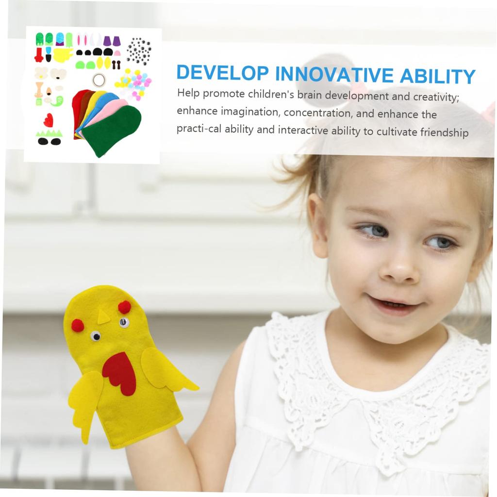 Alasum DIY Marionetka Ręczna Materiały do Rękodzieła z Filcu do Edukacyjnych i Interaktywnych x Calów Zestaw 6 Sztuk, Dzieci, Rękodzieło do Odgrywania Ról, 9,65 5,51