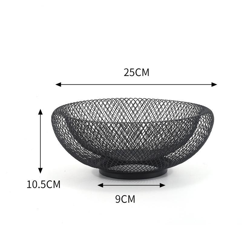 Modern Creative Bird's Nest Wrought Wire Mesh Household Fruit Basket Double Layer Snack Candy Storage Kitchen Table Fruit Plate