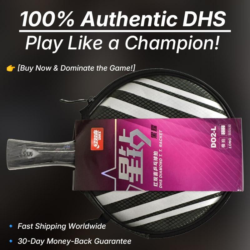 DHS DIAMOND Black 7-vrstvá pálka na stolní tenis s potahy Hurricane 3 - Profesionální pálka Ping Pong pro rotaci & rychlost
