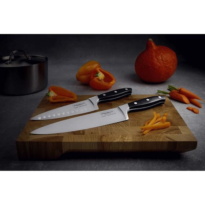Probus trinity couteau de chef grand - petit couteau de cuisine premium couteau universel en acier inoxydable pour