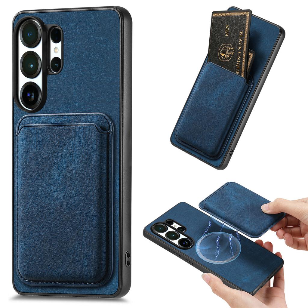 2 in 1 Magnetic Retro Cards Solt Leather Wallet Case For Samsung S25 Ultra S24 Plus S23 A16 A56 A36 A06 A17 A07 Skin Feel Cove