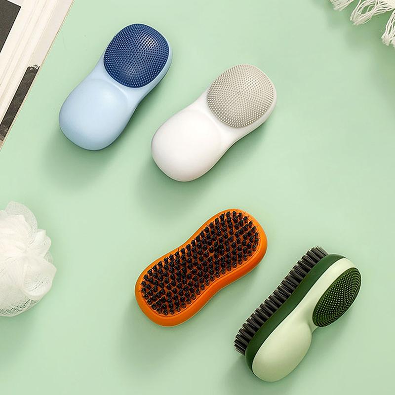 Creative Color Contrast Washing Brush Double-Sided Bristles Multi-Functional Soft Rubber Underwear Cleaning Brush