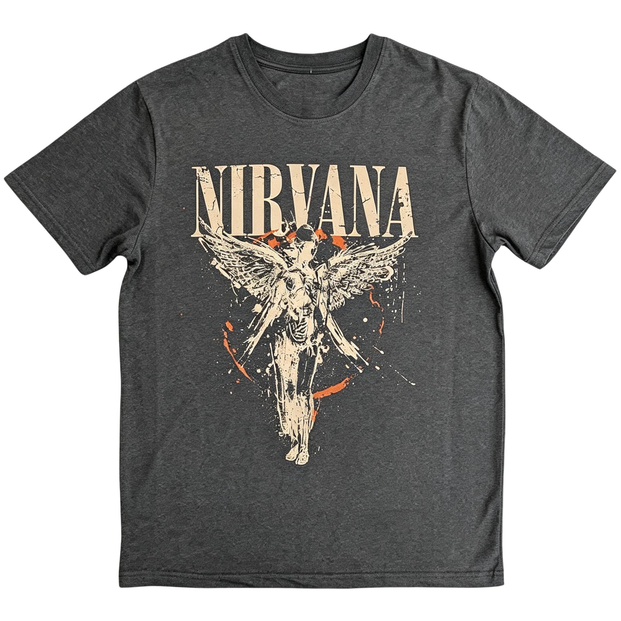 Vintage T-shirt Zomer Nirvana Rockband heren T-shirt katoen unisex mode korte mouwen Los comfortabel comfortabel shirt S