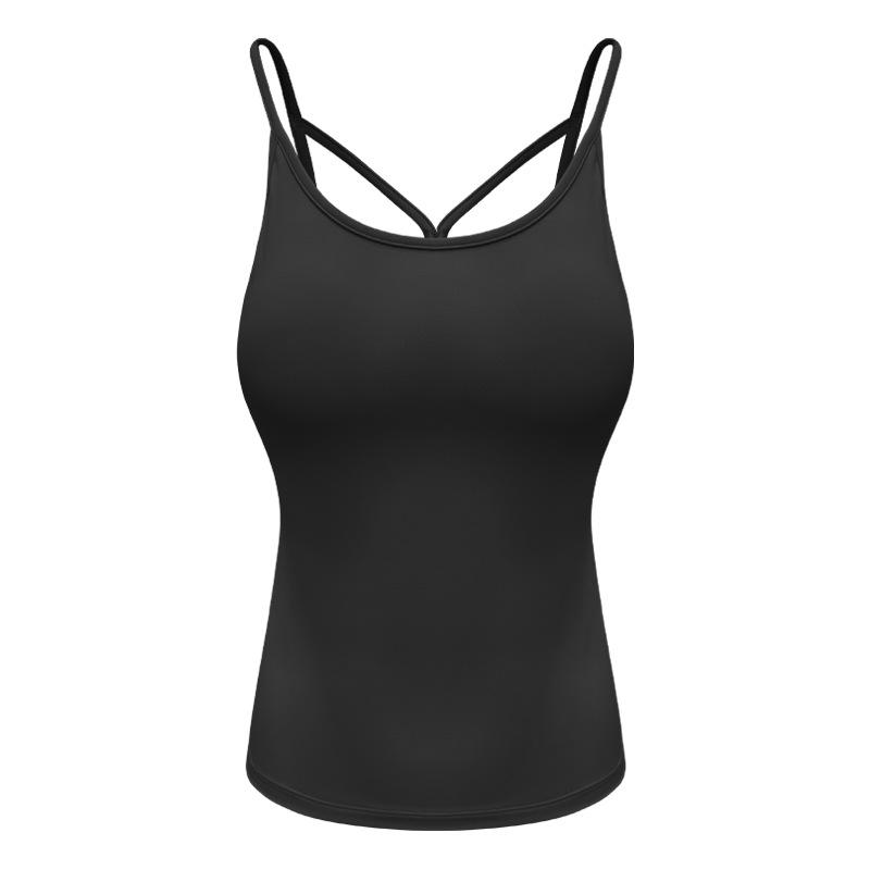 

Nude Feel Women s Sweat-Wicking Yoga Vest - Breathable, Hollowed-Out Sling with Chest Pad for Running and Fitness. Extra Large