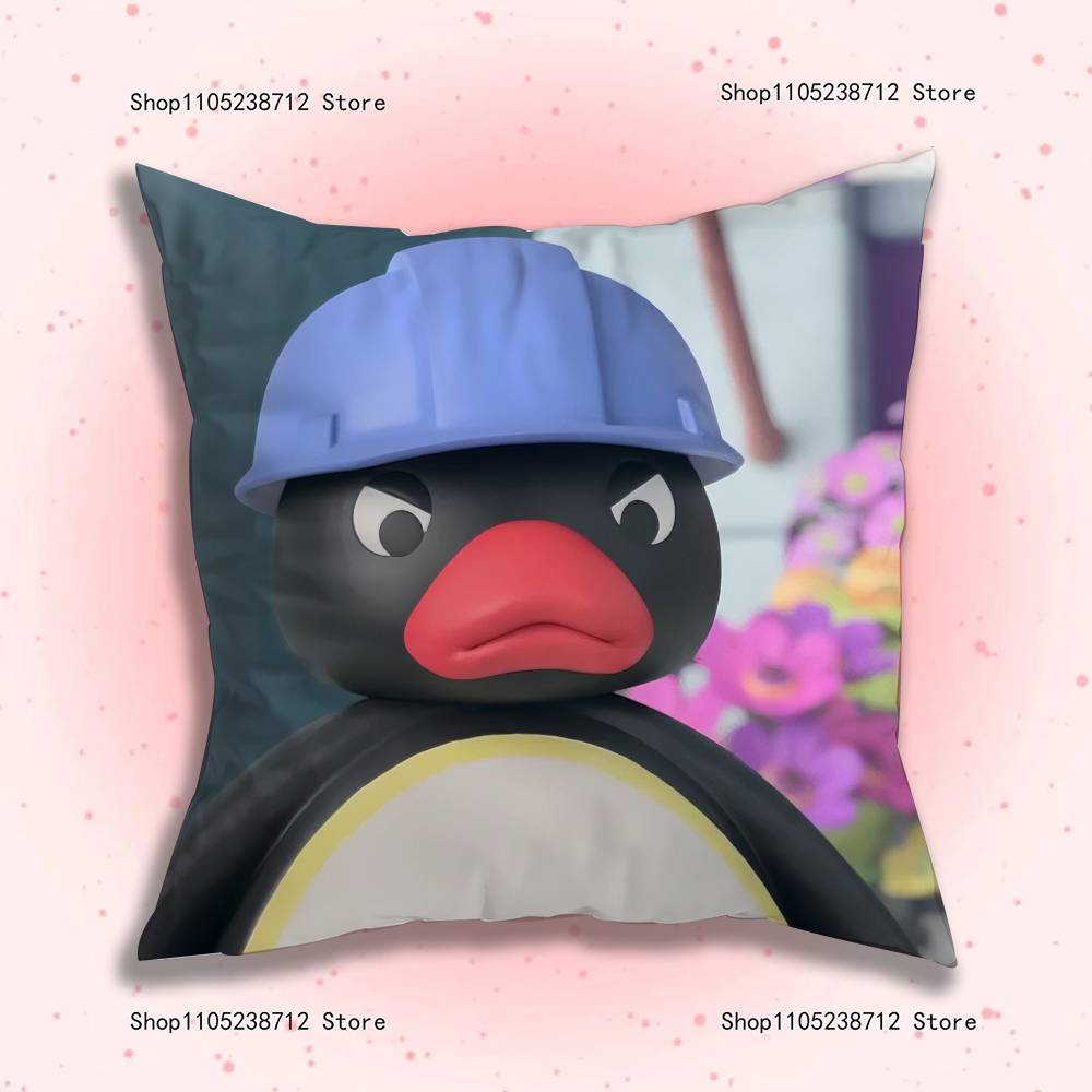 Vtipný povlak na polštář Tučňák P-Pingu pro dekoraci pohovky, auta, kanceláře, pokoje, potisk, potah na polštář, dekorace a ochrana