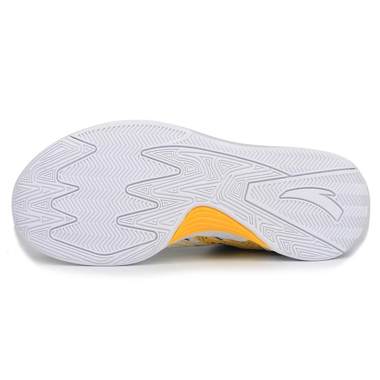 new Anta KT2 Cushioning Anti Slip Wear Resistant Breathability Low Top Performance Basketball Shoes Men's White Blue Yellow