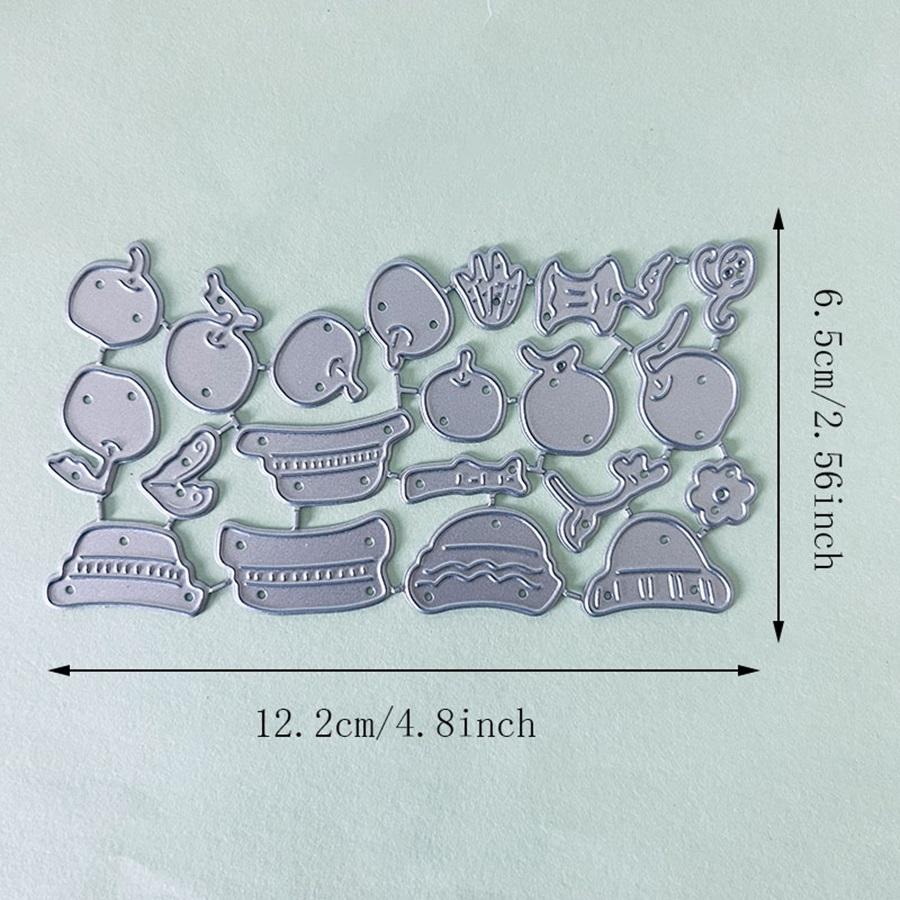 Row of Hats and Apples Metal Cutting Dies Stencils for Scrapbooking/Photo Album Decorative Embossing Paper Cards Crafts