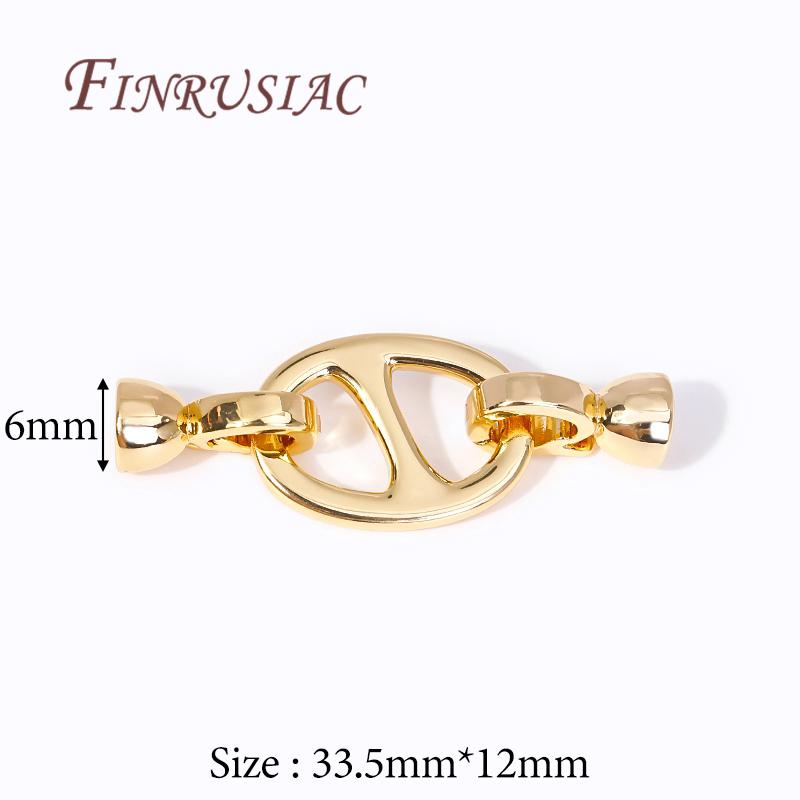 18K Gold Plated Connector Clasps Accessories For Bracelets,Brass Metal Locks For Jewelry,Fasteners Clasp,DIY Necklace Findings