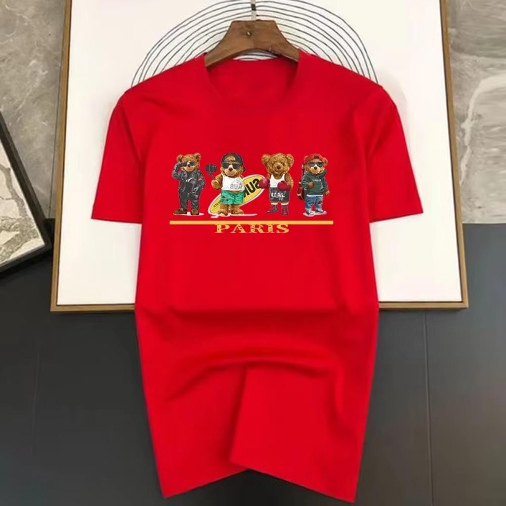 Luxury BrandBear France Print T Shirt For Man Summer Vintage Unisex Oversized T-shirt Y2k Tops Short Sleeve Men's