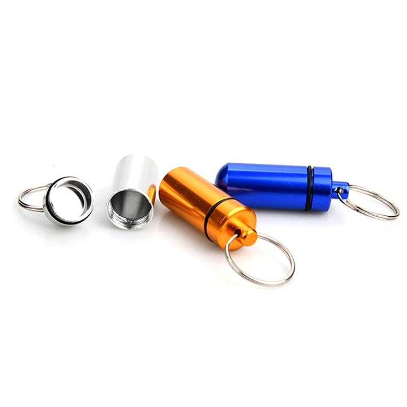 3-6PCS/Pack Waterproof Aluminum Alloy Medicine Box Tablet Container Bottle Keychain 6 Color Available Portable Carrying Tool ZYF