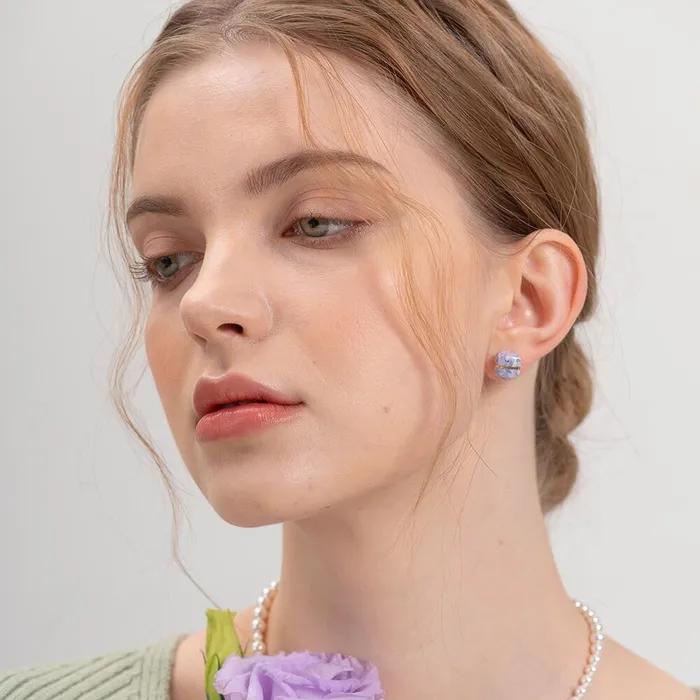 Daily Square Marbling Earrings (LP)