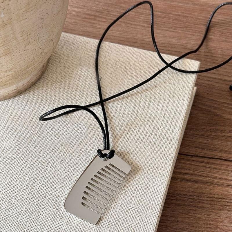 Lightweight Hypoallergenically Comb Necklace With Polished Metal Finish Fashion Accessories For Casual Or Formal Outfits