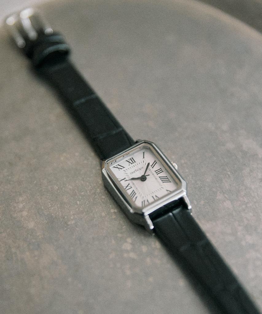 OURHOPE Square Classic Leather Watch - Black