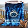 Flannel Blanket Club Brugge FC Print Custom Name Text Soft Throw for Sofa Bed