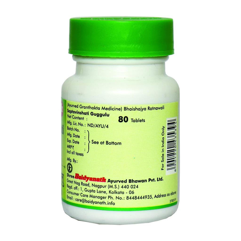 Baidyanath Asli Ayurved Saptavishati Guggulu Tablets 80 Count Natural Herbal Joint Support