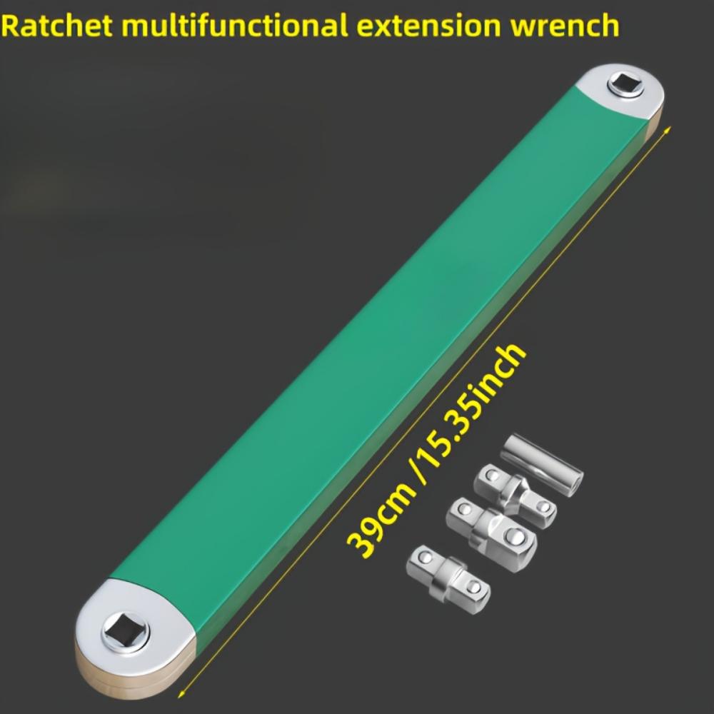 

Универсальный удлинительный ключ, 39 см/15,35 дюйма, Переходник с трещоткой, Удлинитель, Быстросъемная головка, Универсальный инструмент для авторемонта, Прочные материалы зелёный