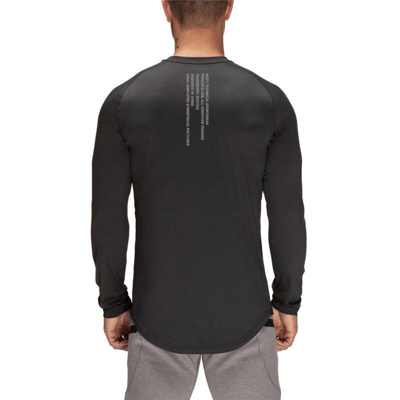 Muscleguys New Arrivals Herre T-skjorter Fitness Trening Hudvennlig og komfortabel Langermet vår og høst Streetwear O-hals
