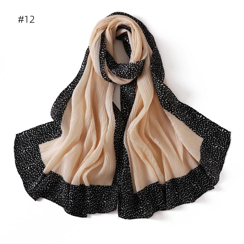 

80*180см Женский Однотонный Плиссированный Хиджаб Шарф Леди Высокое Качество Обёртывания Шали Мусульманская Повязка на Голову Исламские Шарфы Рамадан