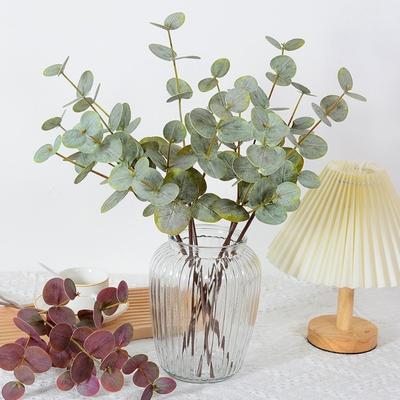 Round Leaves Artificial Eucalyptus Background Flower Silk Eucalyptus Leaf  Garden Decor