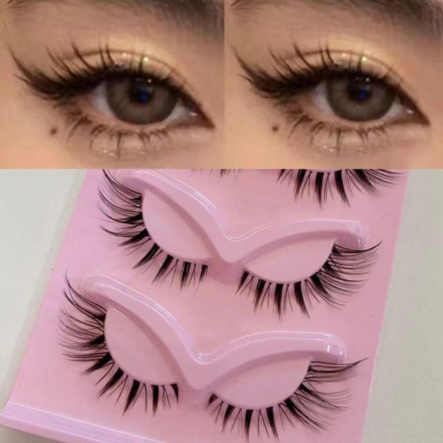 Mogugu - Set of 5 Pairs: Fox Eye Spiky False Eyelashes